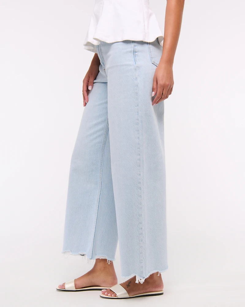 High Rise Cropped Wide Leg Jean