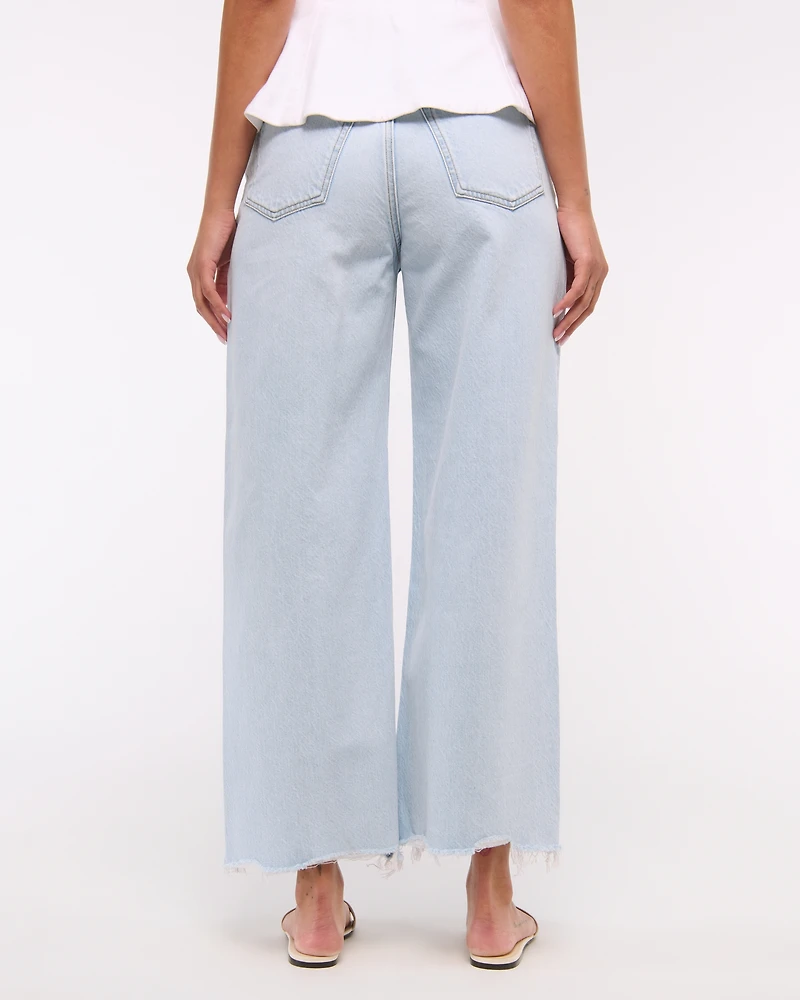 High Rise Cropped Wide Leg Jean