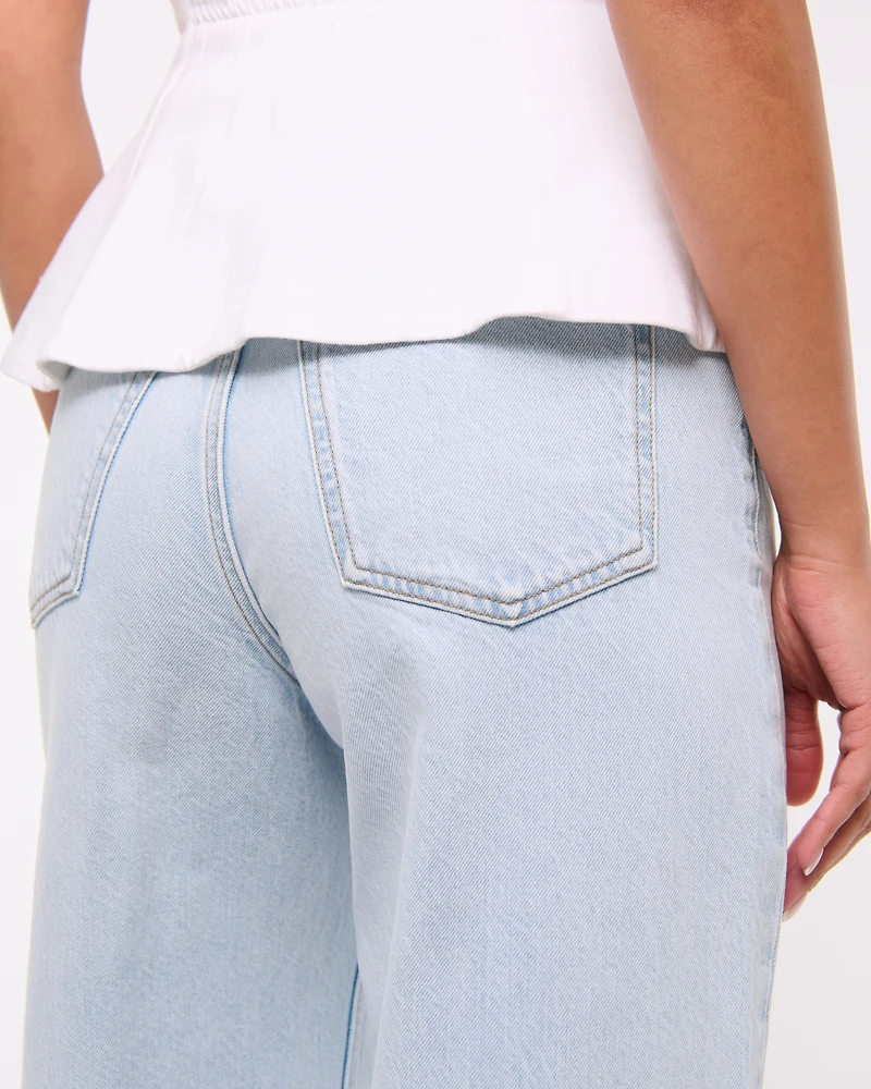 High Rise Cropped Wide Leg Jean