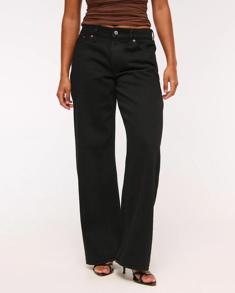 Curve Love Low Rise Ultra Loose Bow Embroidered Jean