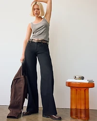 Low Rise Ultra Loose Bow Embroidered Jean