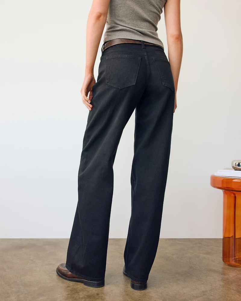 Low Rise Ultra Loose Bow Embroidered Jean