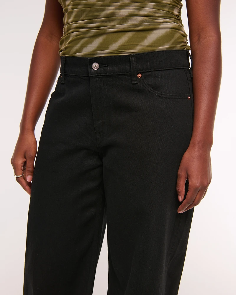 Low Rise Ultra Loose Bow Embroidered Jean