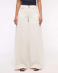 Linen-Blend Ultra Wide Leg Jean