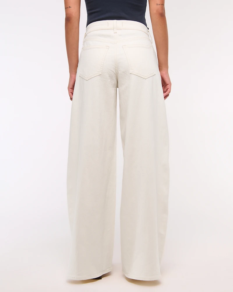 Linen-Blend Ultra Wide Leg Jean