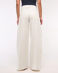 Linen-Blend Ultra Wide Leg Jean