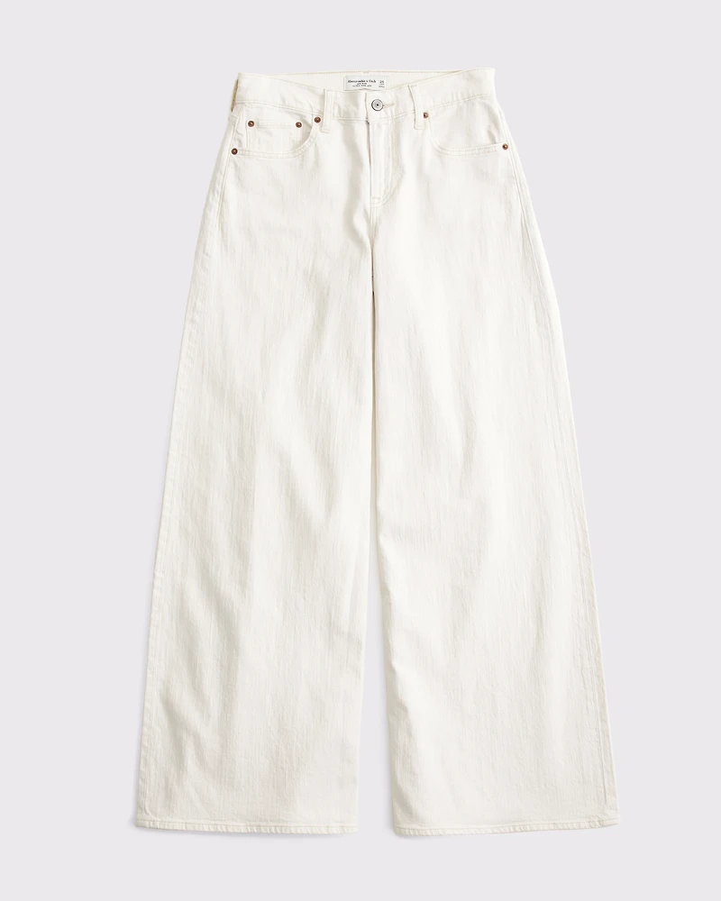 Linen-Blend Ultra Wide Leg Jean