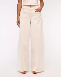 Curve Love Linen-Blend Ultra Wide Leg Jean