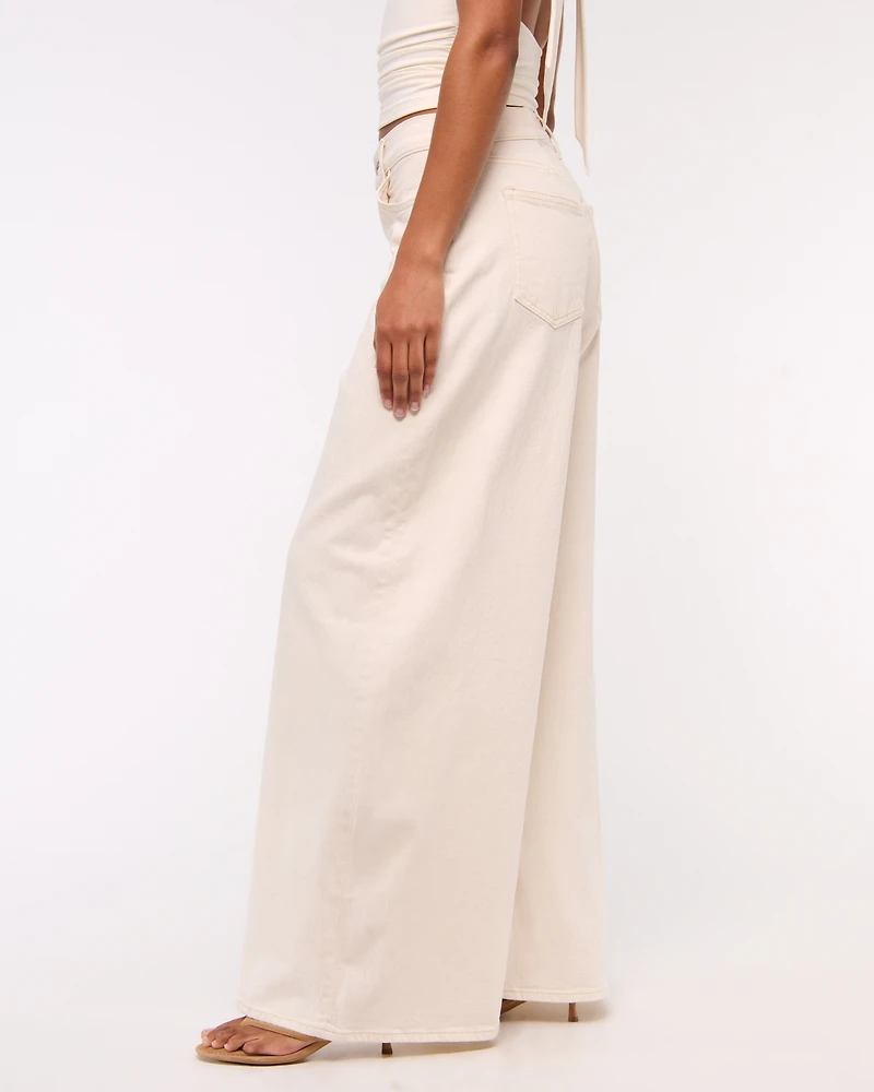 Curve Love Linen-Blend Ultra Wide Leg Jean