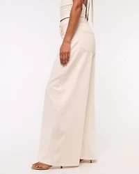 Curve Love Linen-Blend Ultra Wide Leg Jean