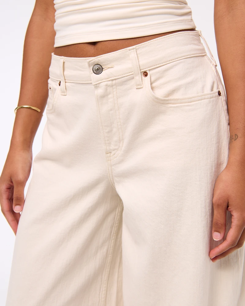 Curve Love Linen-Blend Ultra Wide Leg Jean