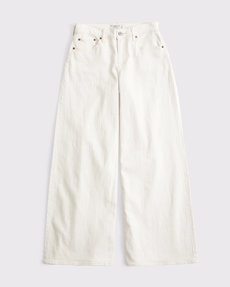 Curve Love Linen-Blend Ultra Wide Leg Jean