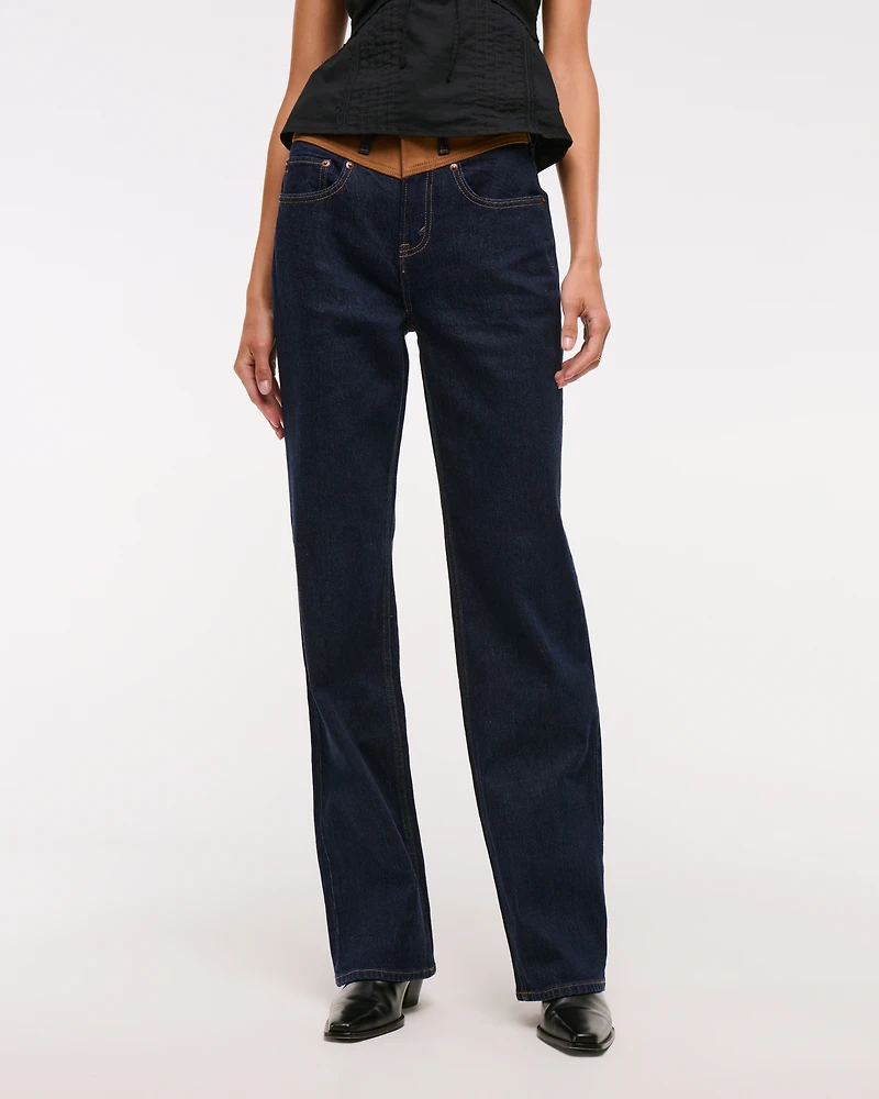 High Rise 90s Relaxed Vegan Suede Yoke Jean
