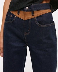 High Rise 90s Relaxed Vegan Suede Yoke Jean