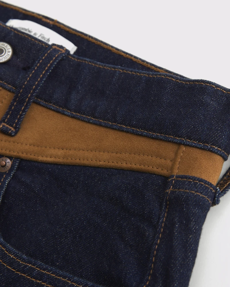 Curve Love High Rise 90s Relaxed Vegan Suede Yoke Jean