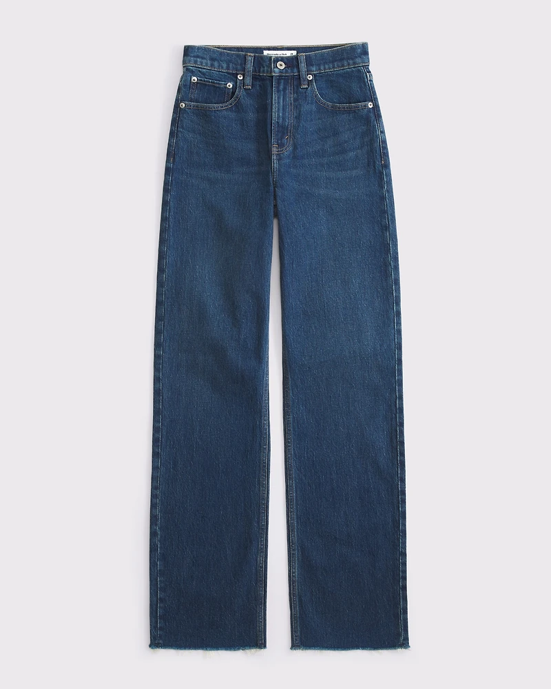 High Rise 90s Relaxed Raw Hem Jean