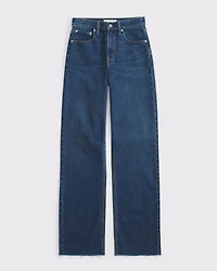 High Rise 90s Relaxed Raw Hem Jean