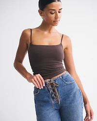 Curve Love High Rise 90s Relaxed Vegan Suede Yoke Jean