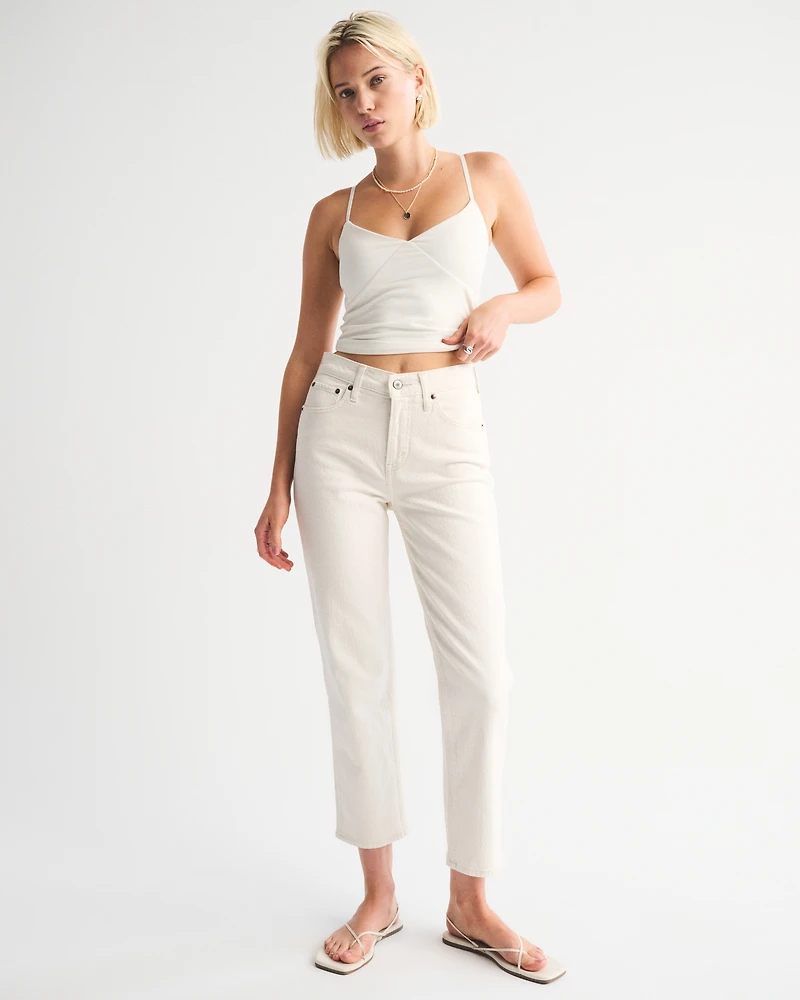 High Rise Cropped Straight Jean