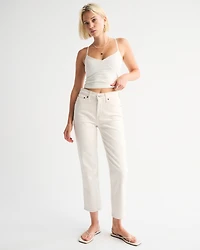 High Rise Cropped Straight Jean