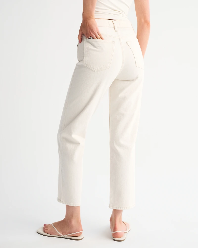 High Rise Cropped Straight Jean