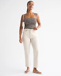 High Rise Cropped Straight Jean