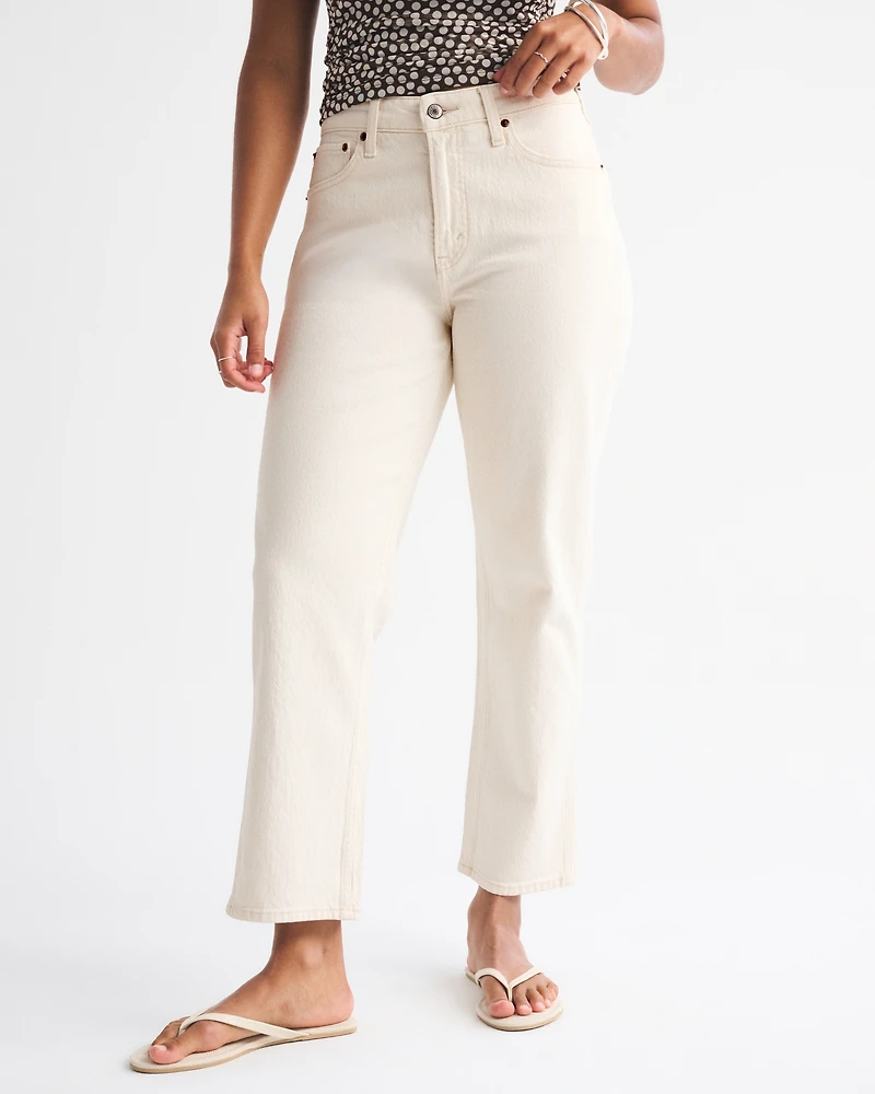 High Rise Cropped Straight Jean