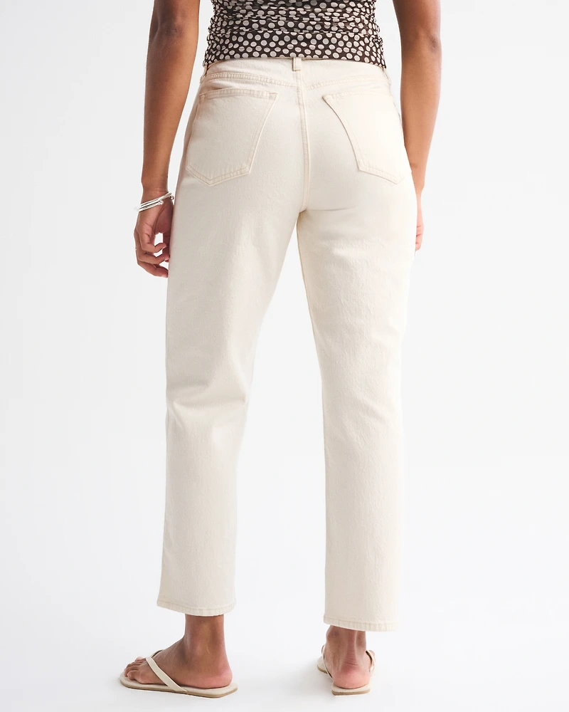 High Rise Cropped Straight Jean