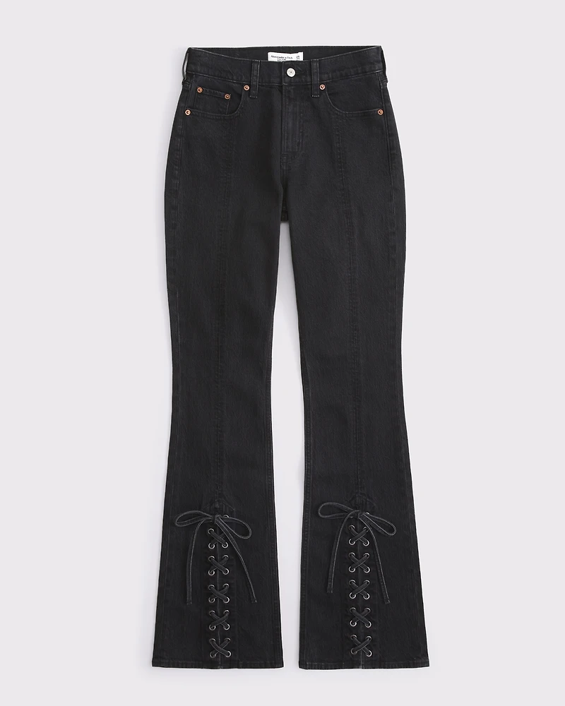 High Rise Bootcut Studded Split-Vent Hem Jean