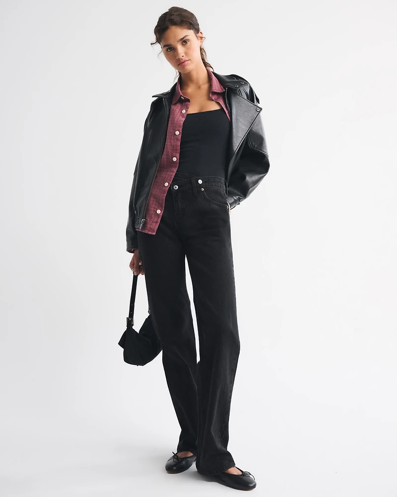 High Rise 90s Relaxed Crossover Waistband Jean