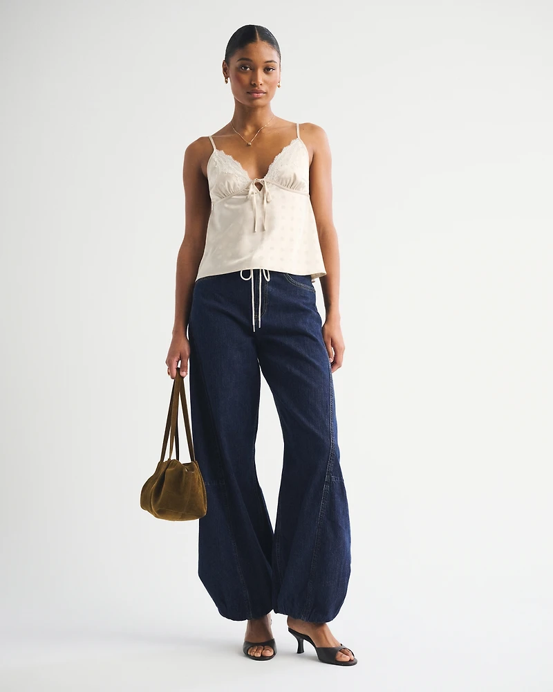 Curve Love Linen-Blend High Rise Balloon Jean