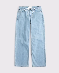 Curve Love Linen-Blend Low Rise Ultra Loose Jean