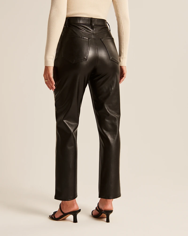 Curve Love Vegan Leather Ankle Straight Pant