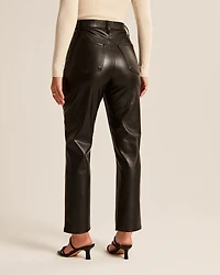 Curve Love Vegan Leather Ankle Straight Pant