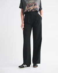 A&F Sloane Tailored Hardware Wide Leg Pant