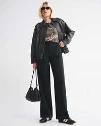 A&F Sloane Tailored Hardware Wide Leg Pant