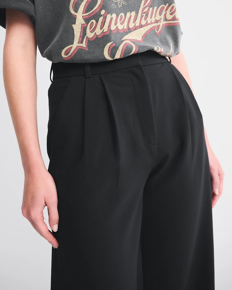 A&F Sloane Tailored Hardware Wide Leg Pant