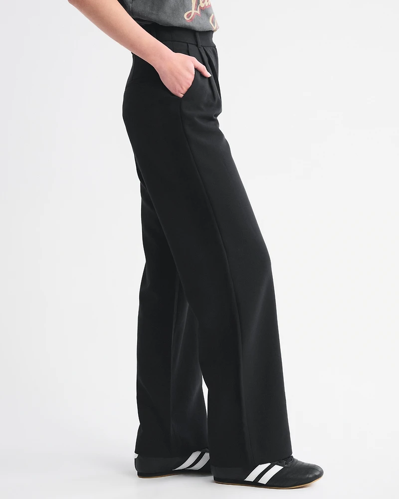 A&F Sloane Tailored Hardware Wide Leg Pant