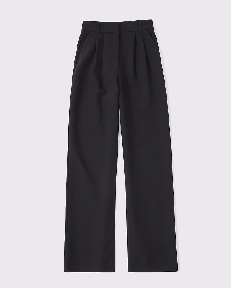 A&F Sloane Tailored Hardware Wide Leg Pant
