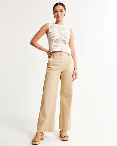 Twill Wide Leg Pant