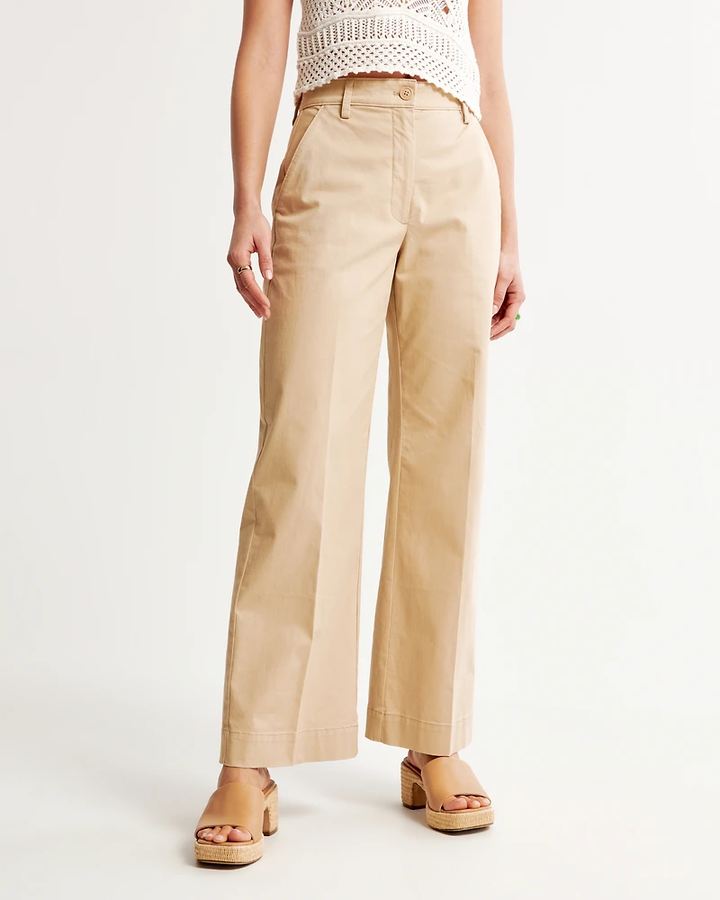 Twill Wide Leg Pant