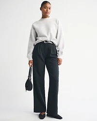 Curve Love A&F Sloane Tailored Hardware Wide Leg Pant