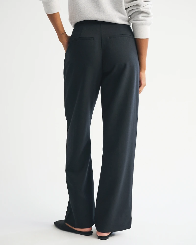 Curve Love A&F Sloane Tailored Hardware Wide Leg Pant