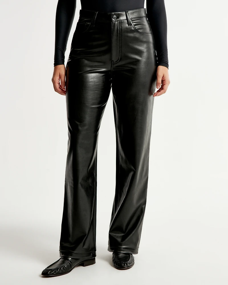 Curve Love Vegan Leather High Rise Loose Pant