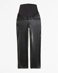 Maternity Vegan Leather 90s Straight Pant
