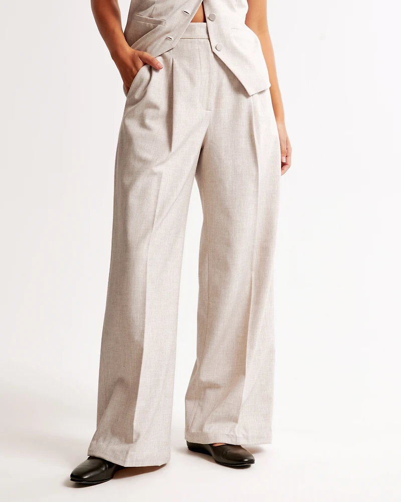 Curve Love A&F Harper Tailored Ultra Wide Leg Pant