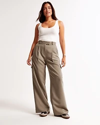Curve Love A&F Harper Tailored Ultra Wide Leg Cargo Pant