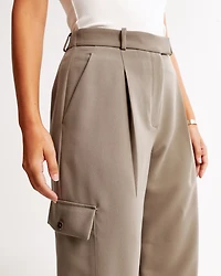 Curve Love A&F Harper Tailored Ultra Wide Leg Cargo Pant