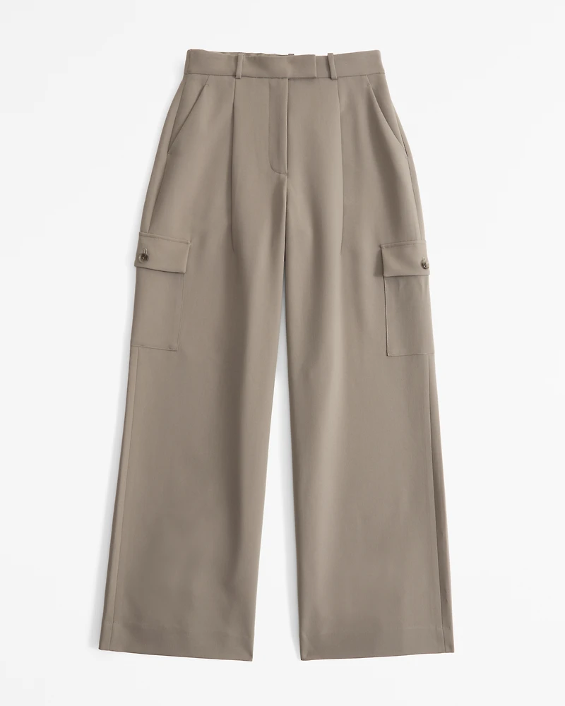 Curve Love A&F Harper Tailored Ultra Wide Leg Cargo Pant