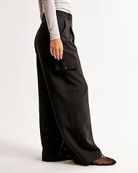 Curve Love A&F Harper Tailored Ultra Wide Leg Cargo Pant